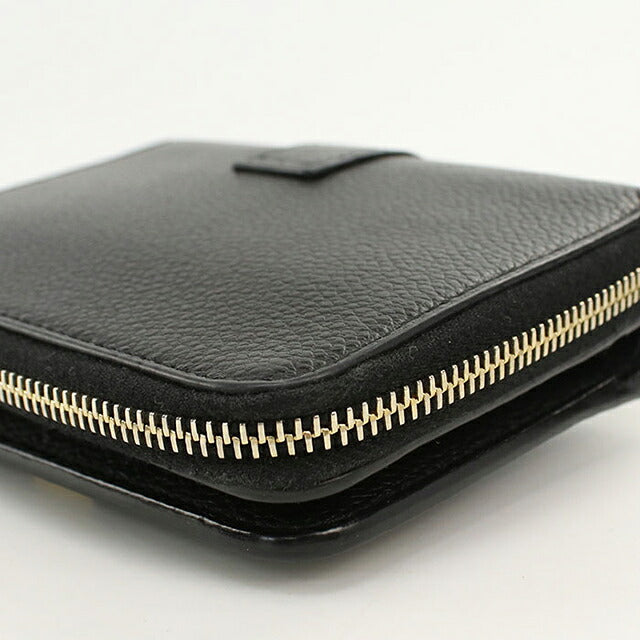中古 サンローラン 二つ折り財布 二折財布 コンパクト レディース ブランド SAINT LAURENT YSLライン ラージジップウォレット 670285 ブラック USDSL119753011