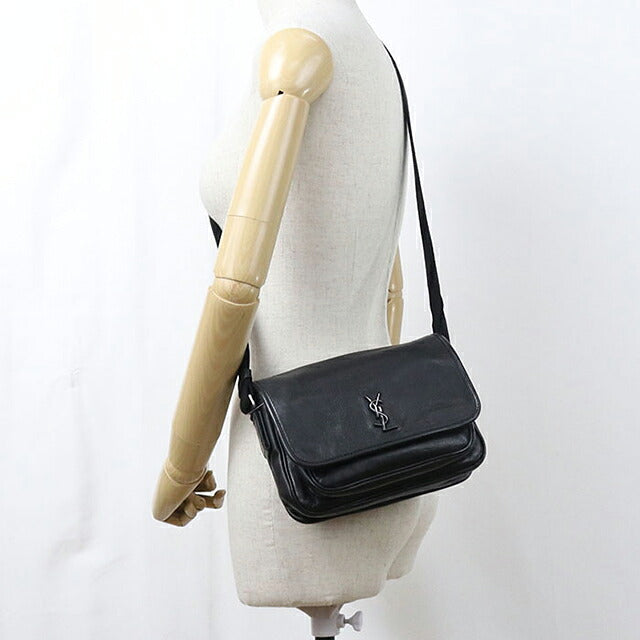 中古 サンローラン ショルダーバッグ レディース ブランド SAINT LAURENT ニキ スモールメッセンジャー レザー 776611 ブラック USDSL119779011