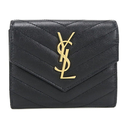 中古 サンローラン 三つ折り財布 三折財布 コンパクト レディース ブランド SAINT LAURENT モノグラム コンパクト スリーフォールド ウォレット 403943 USDSL119823011