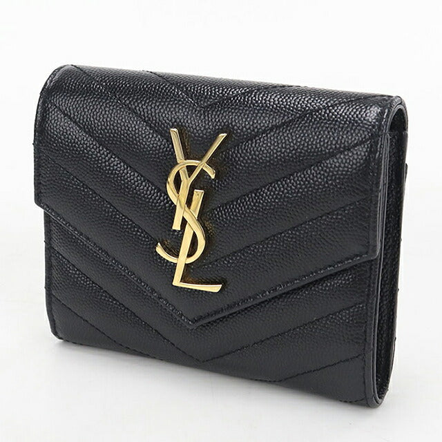 中古 サンローラン 三つ折り財布 三折財布 コンパクト レディース ブランド SAINT LAURENT モノグラム コンパクト スリーフォールド ウォレット 403943 USDSL119823011