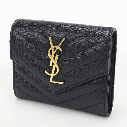 中古 サンローラン 三つ折り財布 三折財布 コンパクト レディース ブランド SAINT LAURENT モノグラム コンパクト スリーフォールド ウォレット 403943 USDSL119823011