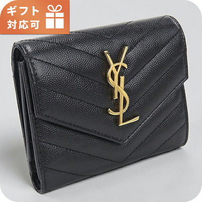 中古 サンローラン 三つ折り財布 三折財布 コンパクト レディース ブランド SAINT LAURENT モノグラム コンパクト スリーフォールド ウォレット 403943 USDSL119823011