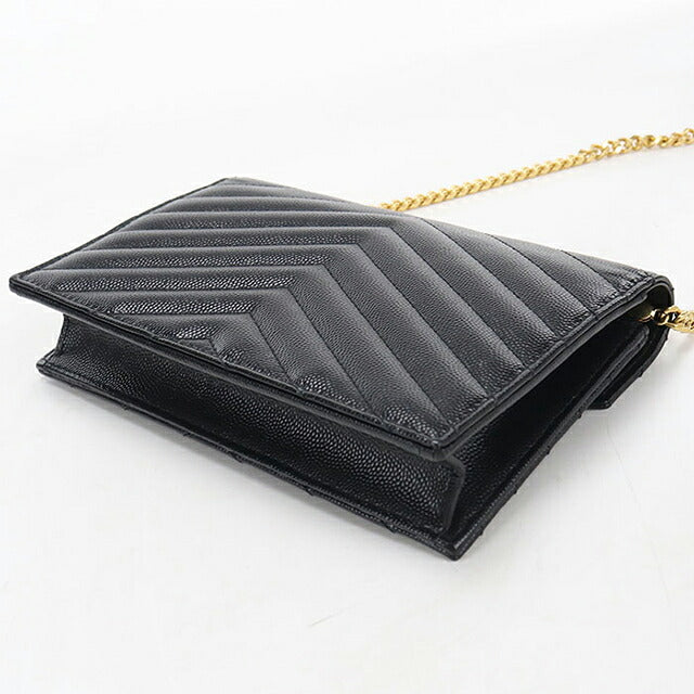 二手 Saint Laurent 链条钱包女装品牌 SAINT LAURENT Cassandra 信封 742920 黑色 USDSL119850011