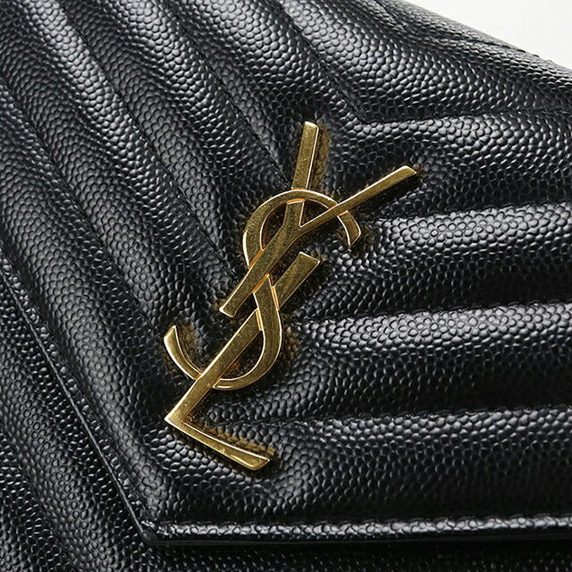 二手 Saint Laurent 链条钱包女装品牌 SAINT LAURENT Cassandra 信封 742920 黑色 USDSL119850011