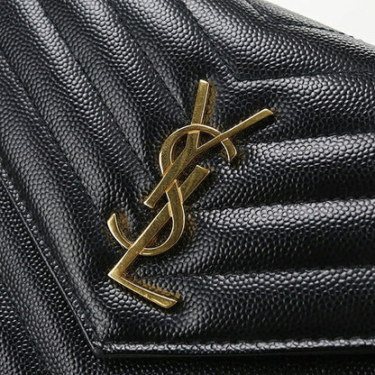 二手 Saint Laurent 链条钱包女装品牌 SAINT LAURENT Cassandra 信封 742920 黑色 USDSL119850011