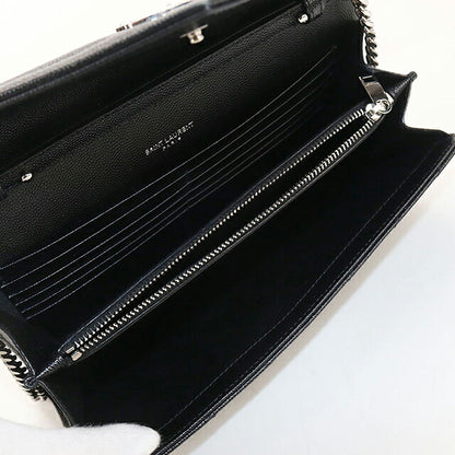 中古 サンローラン チェーンウォレット レディース ブランド SAINT LAURENT カサンドラ クラシック 377828 ブラック USDSL119866011