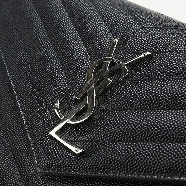 中古 サンローラン チェーンウォレット レディース ブランド SAINT LAURENT カサンドラ クラシック 377828 ブラック USDSL119866011