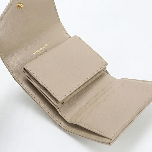 中古 サンローラン 三つ折り財布 三折財布 コンパクト レディース ブランド SAINT LAURENT カサンドラ マトラッセ マルチフォールドウォレット 692061 USDSL120084011