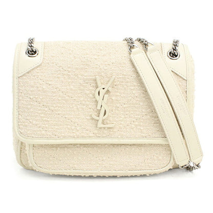 中古 サンローラン ショルダーバッグ レディース ブランド SAINT LAURENT ニキ ベイビー チェーン 633160 ホワイト USDSL120155011