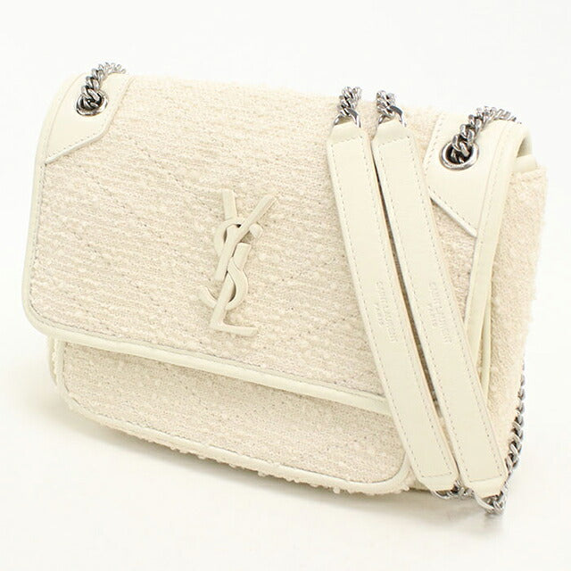 中古 サンローラン ショルダーバッグ レディース ブランド SAINT LAURENT ニキ ベイビー チェーン 633160 ホワイト USDSL120155011