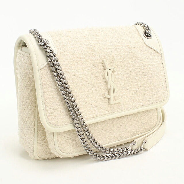 中古 サンローラン ショルダーバッグ レディース ブランド SAINT LAURENT ニキ ベイビー チェーン 633160 ホワイト USDSL120155011