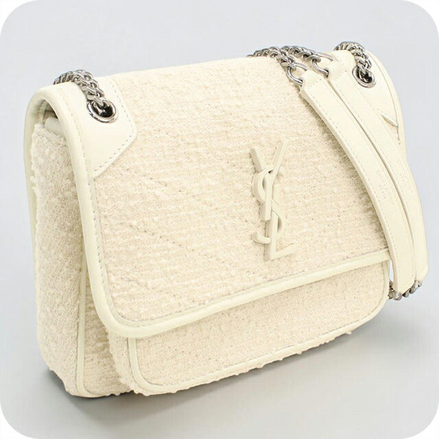 中古 サンローラン ショルダーバッグ レディース ブランド SAINT LAURENT ニキ ベイビー チェーン 633160 ホワイト USDSL120155011