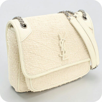 中古 サンローラン ショルダーバッグ レディース ブランド SAINT LAURENT ニキ ベイビー チェーン 633160 ホワイト USDSL120155011