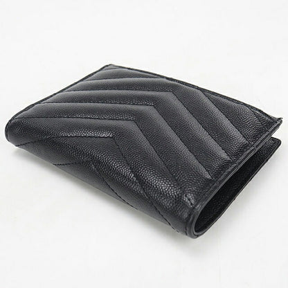 中古 サンローラン 二つ折り財布 二折財布 コンパクト レディース ブランド SAINT LAURENT 2パーツ ジップウォレット モノグラム 668287 ブラック USDSL120173011