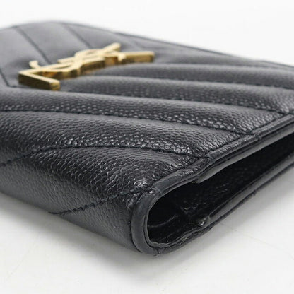 中古 サンローラン 二つ折り財布 二折財布 コンパクト レディース ブランド SAINT LAURENT 2パーツ ジップウォレット モノグラム 668287 ブラック USDSL120173011