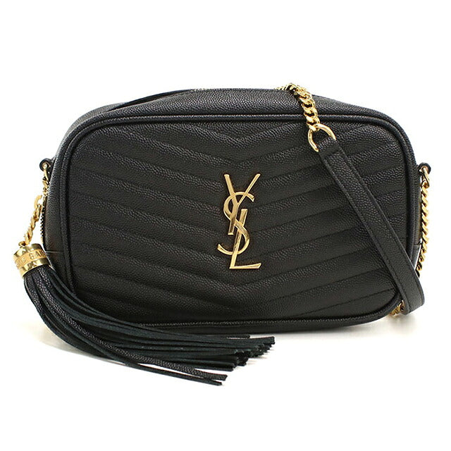中古 サンローラン ショルダーバッグ レディース ブランド SAINT LAURENT ルー チェーン レザー 612579 ブラック USDSL120480011