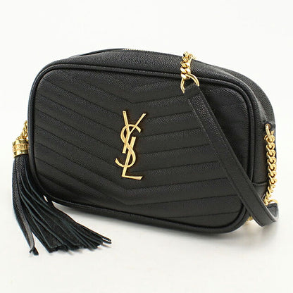 中古 サンローラン ショルダーバッグ レディース ブランド SAINT LAURENT ルー チェーン レザー 612579 ブラック USDSL120480011