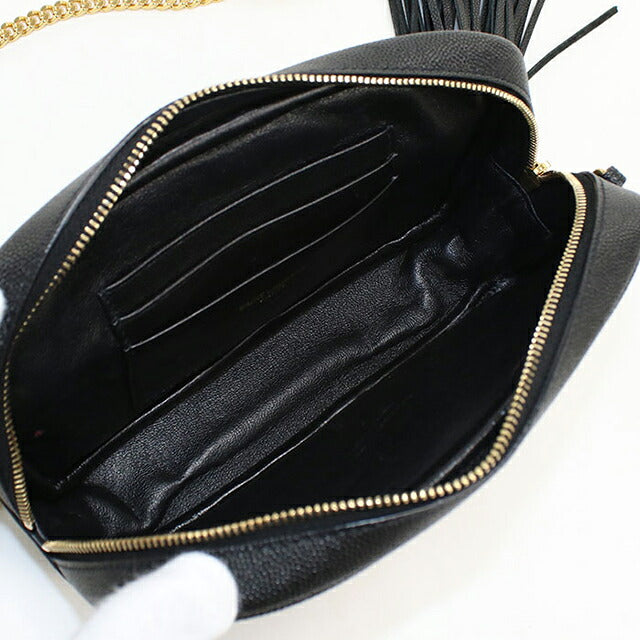 中古 サンローラン ショルダーバッグ レディース ブランド SAINT LAURENT ルー チェーン レザー 612579 ブラック USDSL120480011
