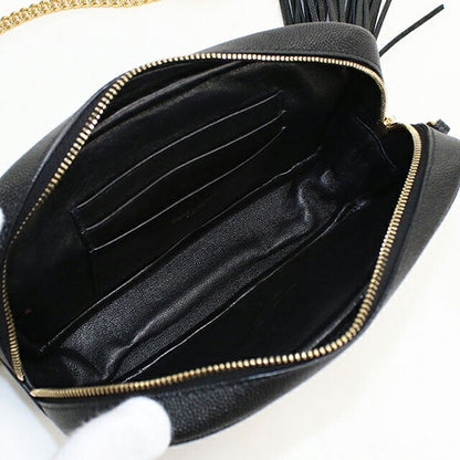 中古 サンローラン ショルダーバッグ レディース ブランド SAINT LAURENT ルー チェーン レザー 612579 ブラック USDSL120480011