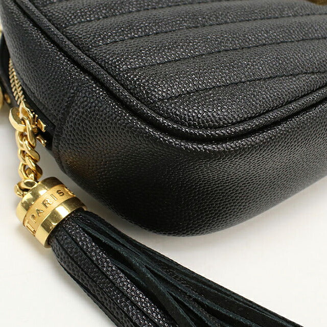 中古 サンローラン ショルダーバッグ レディース ブランド SAINT LAURENT ルー チェーン レザー 612579 ブラック USDSL120480011