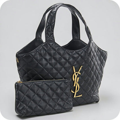 Used Saint Laurent tote bag ladies brand SAINT LAURENT Icar medium 858191 black USDSL120735011