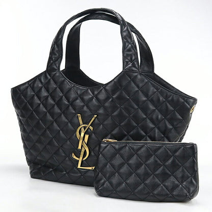Used Saint Laurent tote bag ladies brand SAINT LAURENT Icar medium 858191 black USDSL120735011