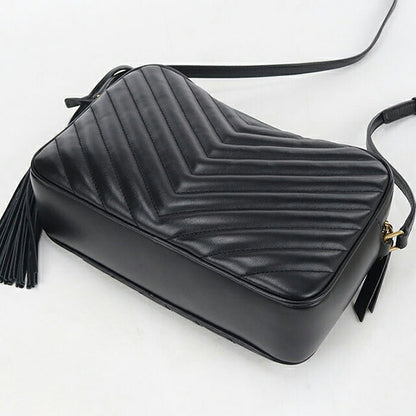 二手 Saint Laurent 斜挎单肩包女装品牌 SAINT LAURENT Lou 相机包皮革 612544 黑色 USDSL121110011