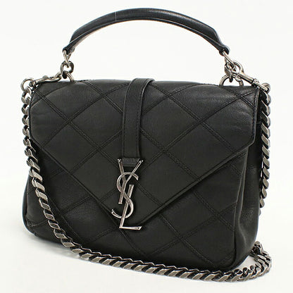 中古 サンローラン ショルダーバッグ レディース ブランド SAINT LAURENT YSL モノグラム 2WAY カレッジ ミディアム 428056 ブラック USDSL121482011