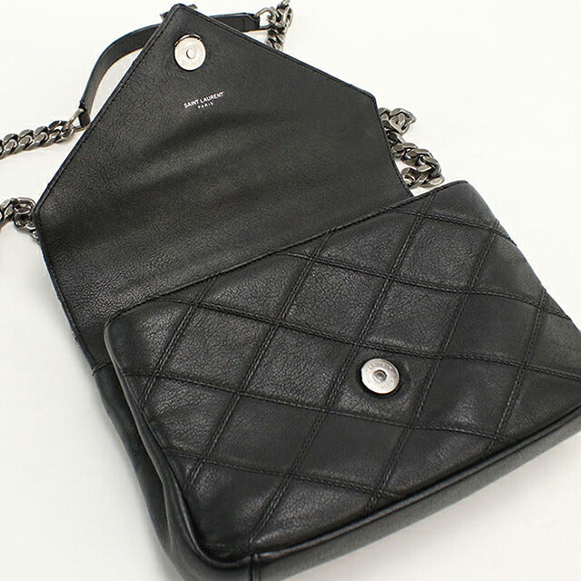 中古 サンローラン ショルダーバッグ レディース ブランド SAINT LAURENT YSL モノグラム 2WAY カレッジ ミディアム 428056 ブラック USDSL121482011