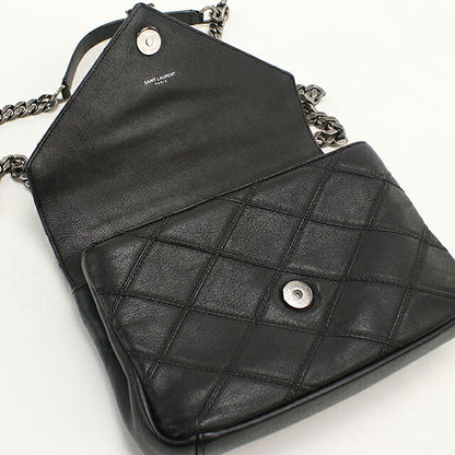 中古 サンローラン ショルダーバッグ レディース ブランド SAINT LAURENT YSL モノグラム 2WAY カレッジ ミディアム 428056 ブラック USDSL121482011
