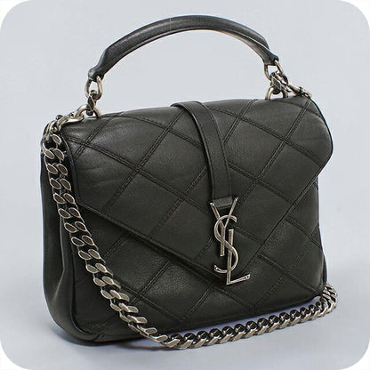 中古 サンローラン ショルダーバッグ レディース ブランド SAINT LAURENT YSL モノグラム 2WAY カレッジ ミディアム 428056 ブラック USDSL121482011