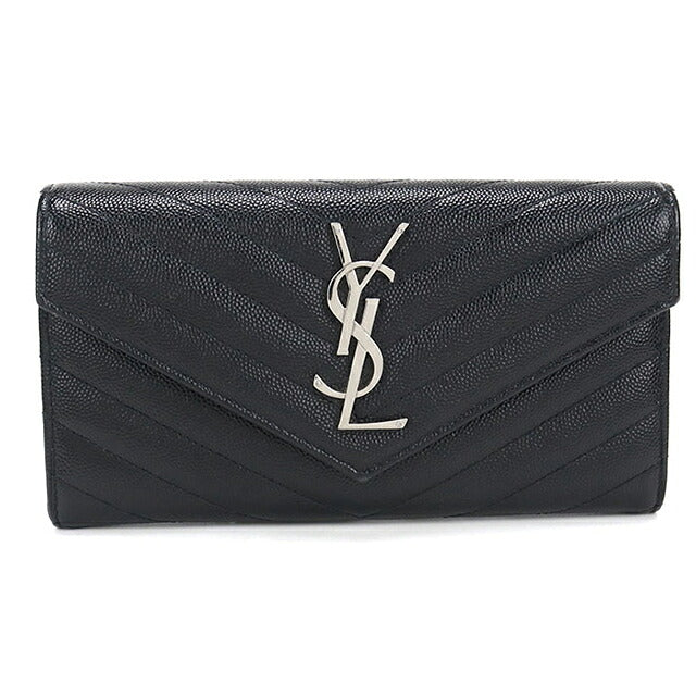 二手圣罗兰长钱包双折女士品牌SAINT LAURENT Cassandra大翻盖钱包372264黑色USDSL121570011