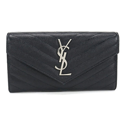 二手圣罗兰长钱包双折女士品牌SAINT LAURENT Cassandra大翻盖钱包372264黑色USDSL121570011
