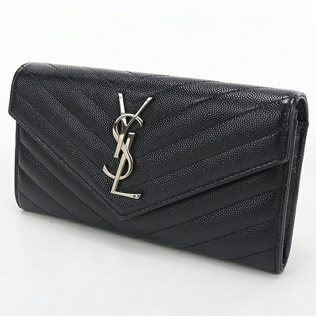 二手圣罗兰长钱包双折女士品牌SAINT LAURENT Cassandra大翻盖钱包372264黑色USDSL121570011