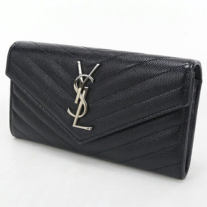 二手圣罗兰长钱包双折女士品牌SAINT LAURENT Cassandra大翻盖钱包372264黑色USDSL121570011
