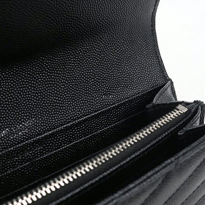 二手圣罗兰长钱包双折女士品牌SAINT LAURENT Cassandra大翻盖钱包372264黑色USDSL121570011