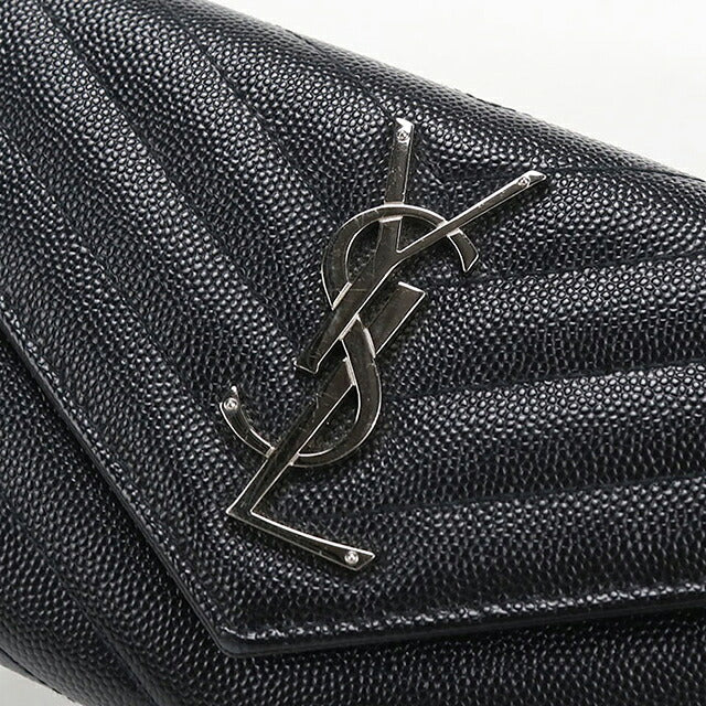 二手圣罗兰长钱包双折女士品牌SAINT LAURENT Cassandra大翻盖钱包372264黑色USDSL121570011