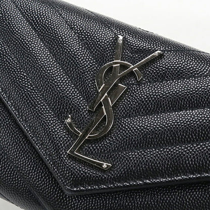 二手圣罗兰长钱包双折女士品牌SAINT LAURENT Cassandra大翻盖钱包372264黑色USDSL121570011