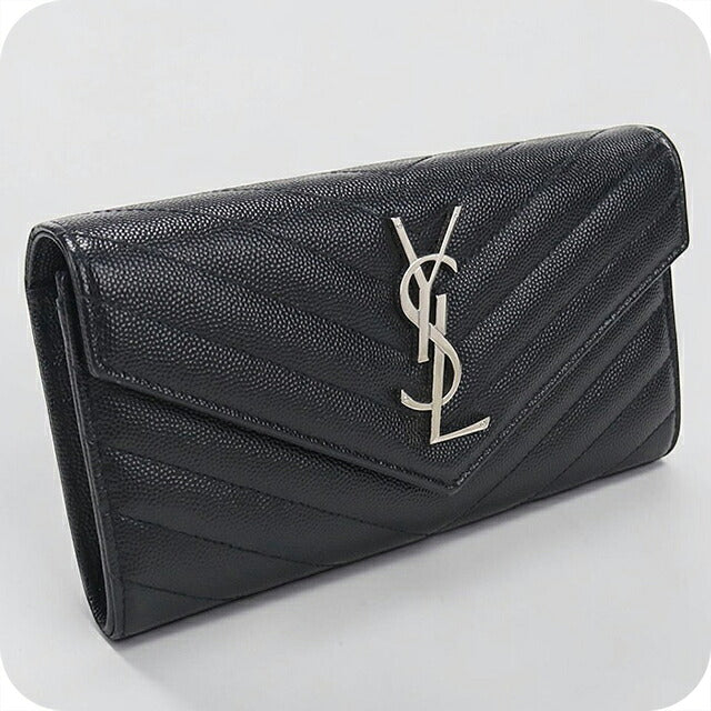 二手圣罗兰长钱包双折女士品牌SAINT LAURENT Cassandra大翻盖钱包372264黑色USDSL121570011