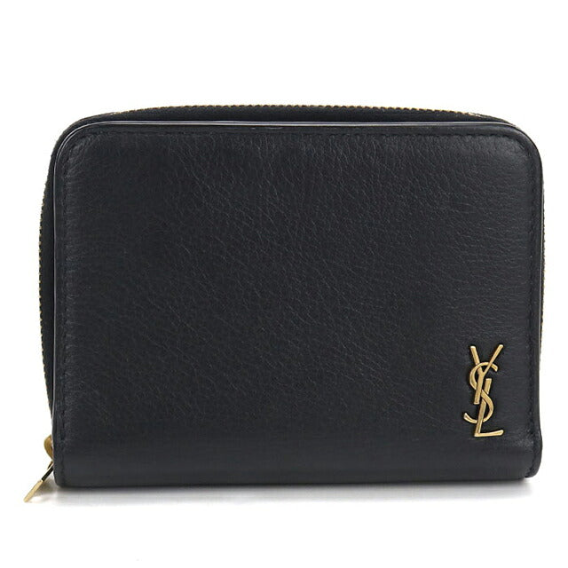 中古 サンローラン 二つ折り財布 二折財布 コンパクト レディース ブランド SAINT LAURENT タイニー モノグラム コンパクト ジップ 635263 USDSL121578011