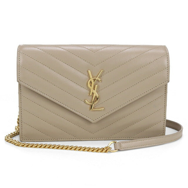 中古 サンローラン チェーンウォレット レディース ブランド SAINT LAURENT カサンドラ エンベロープ チェーンウォレット レザー 742920 USDSL96713011