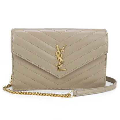 中古 サンローラン チェーンウォレット レディース ブランド SAINT LAURENT カサンドラ エンベロープ チェーンウォレット レザー 742920 USDSL96713011