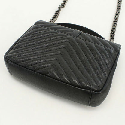 中古 サンローラン ハンドバッグ レディース ブランド SAINT LAURENT モノグラムカレッジ 2WAYハンドバッグ レザー 487213 ブラック バッグ USDSL96854011