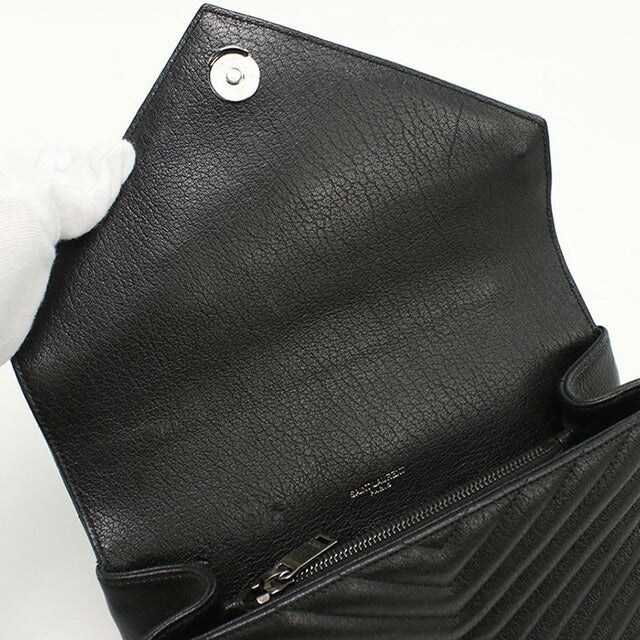 中古 サンローラン ハンドバッグ レディース ブランド SAINT LAURENT モノグラムカレッジ 2WAYハンドバッグ レザー 487213 ブラック バッグ USDSL96854011
