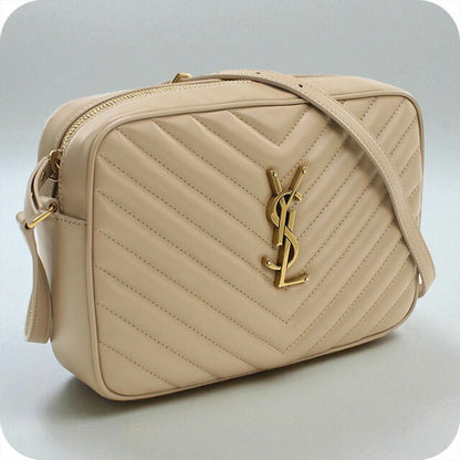 中古 サンローラン 斜め掛け ショルダーバッグ レディース ブランド SAINT LAURENT ルー カメラバッグ 761554 ベージュ バッグ USDSL97459011