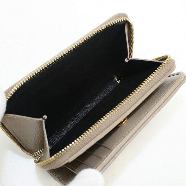 中古 サンローラン 二折財布 レディース ブランド SAINT LAURENT カサンドラ コンパクトジップウォレット レザー 403723 ベージュ 財布 USDSL97872011