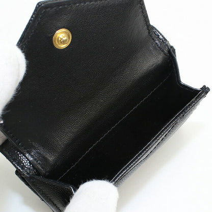 中古 サンローラン 三折財布 レディース ブランド SAINT LAURENT 三つ折り ウォレット レザー 602791 ブラック 財布 USDSL97885011