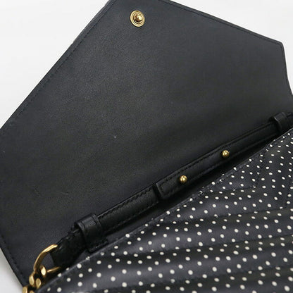 中古 サンローラン チェーンウォレット レディース ブランド SAINT LAURENT カサンドラ レザー 377828 BOW01 1000 ブラック 財布 USDSL97991011