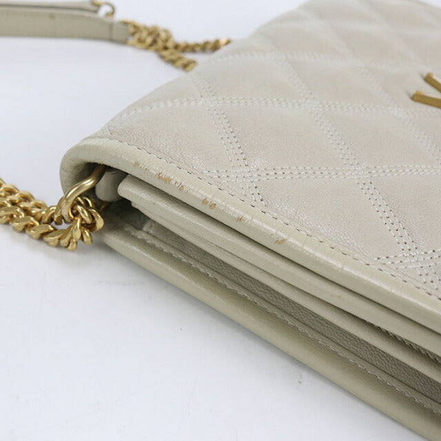 中古 サンローラン チェーンウォレット レディース ブランド SAINT LAURENT カサンドラ レザー 585031 財布 USDSL98061011