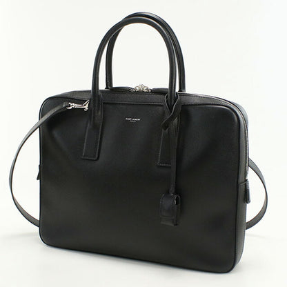 中古 サンローラン ブリーフケース メンズ ブランド SAINT LAURENT ミュージアム レザー 377865 ブラック バッグ USDSL98128011